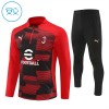 AC Milan Trainings Sweatshirt Quarter-zip 2024-25 Rode - Kids